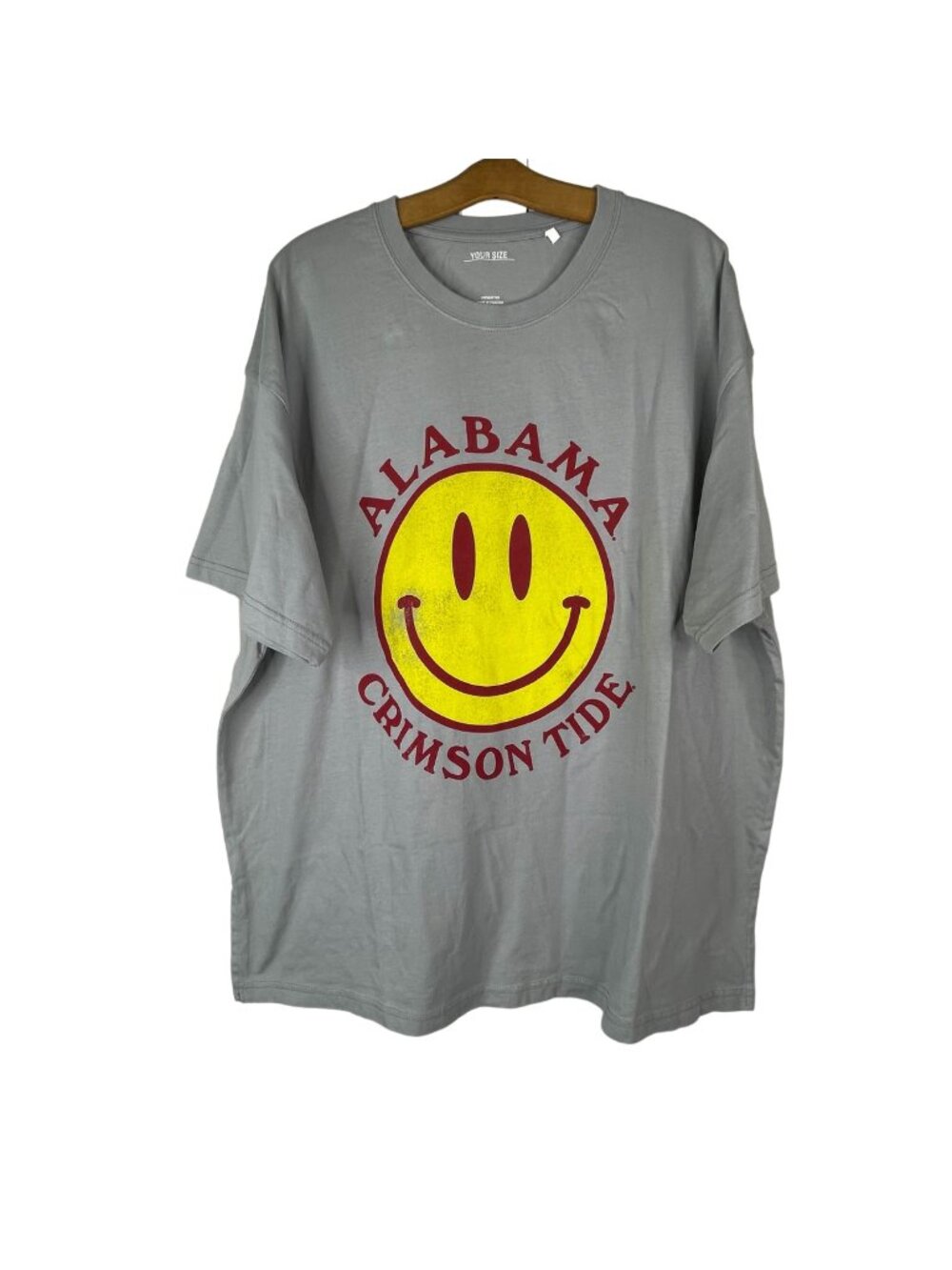 Alabama Crimson Tide TShirt Womens One Size Pressbox Crewneck Short Sleeve Gray